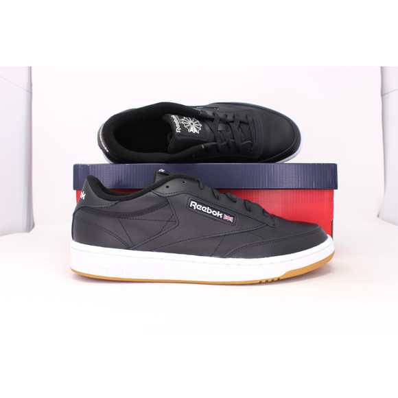 Men's Reebok Club C 85 Black/White AR0458 - Picture 2 of 8